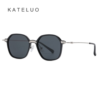 Kính mát KATELUO TJ859 TR90 gọng siêu nhẹ chống ánh sáng xanh phong cách retro cho nam nữ 
