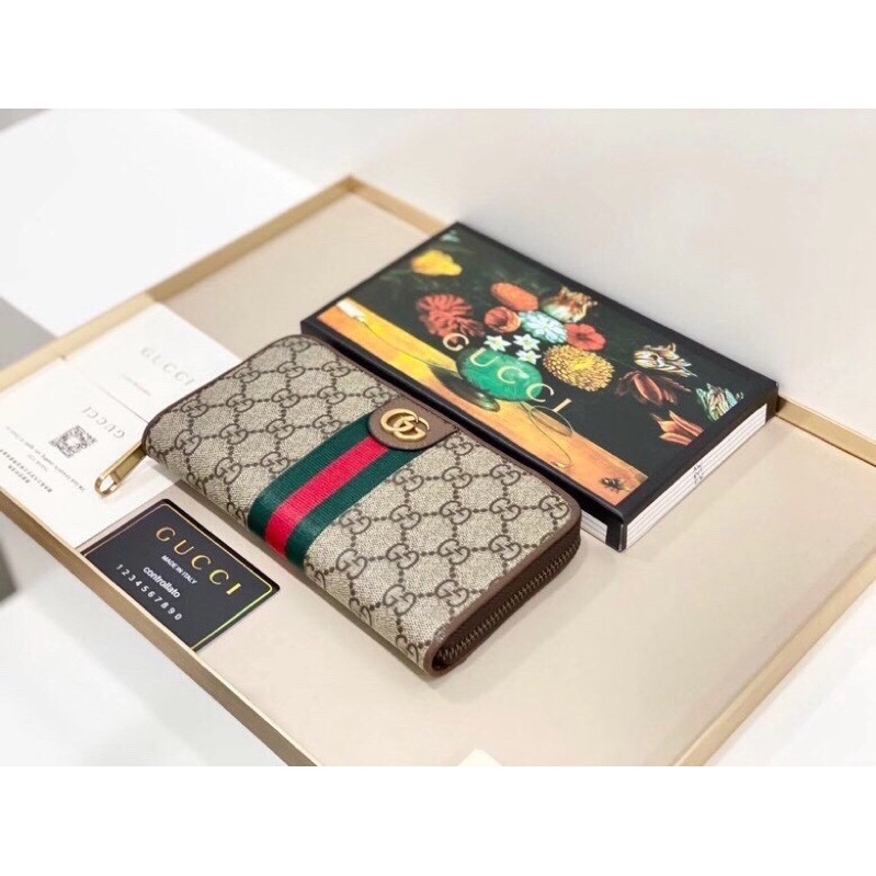 Ví dài cầm tay bản to kéo khoá cho nữ thương hiệu Gucci GC da thật cao cấp