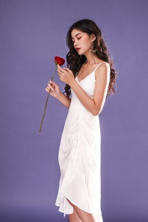 ĐẦM TRẮNG RÚT DÂY - JASMINE (có size S,M)