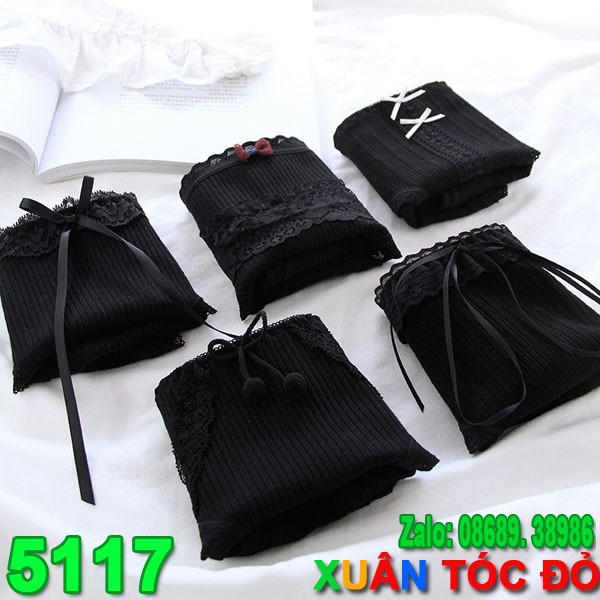 SỈ RẺ HƠN 20-40%_ Quần Lót 5 Kiểu Đen Có Nơ Mới Cực Xịn 5117