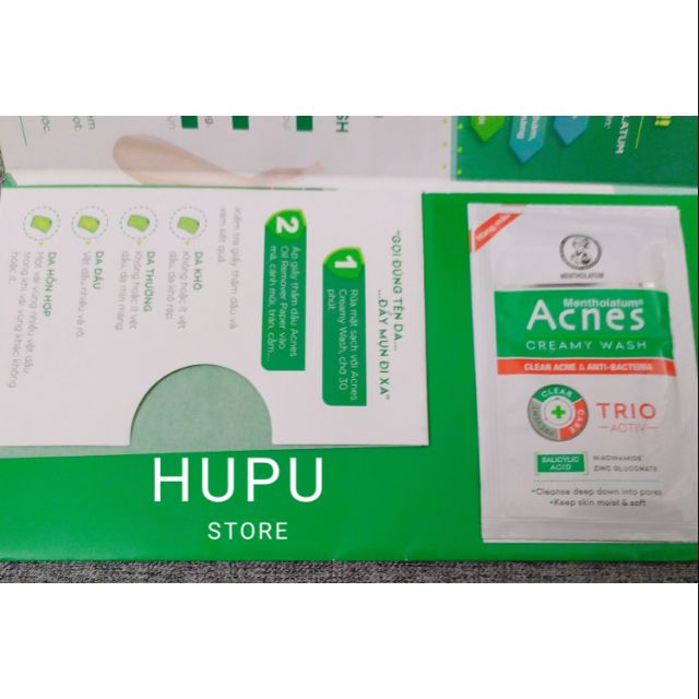 Sữa rửa mặt Acnes( Combo 1 gói SRM +1 tờ giấy thấm dầu)