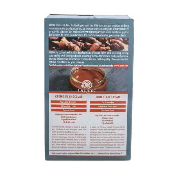 Cacao Giảm Cân / ORGANIC / Bột CaCao Hữu Cơ Nguyên Chất Tách Béo Kaoka 250 gr, Nhập Khẩu Pháp[Date 2022]