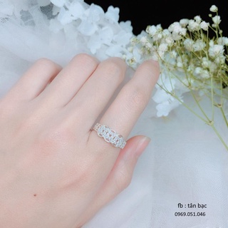 ✱♝✖nhẫn nữ , bạc ta đính đá sáng lấp lánh, sale rẻ