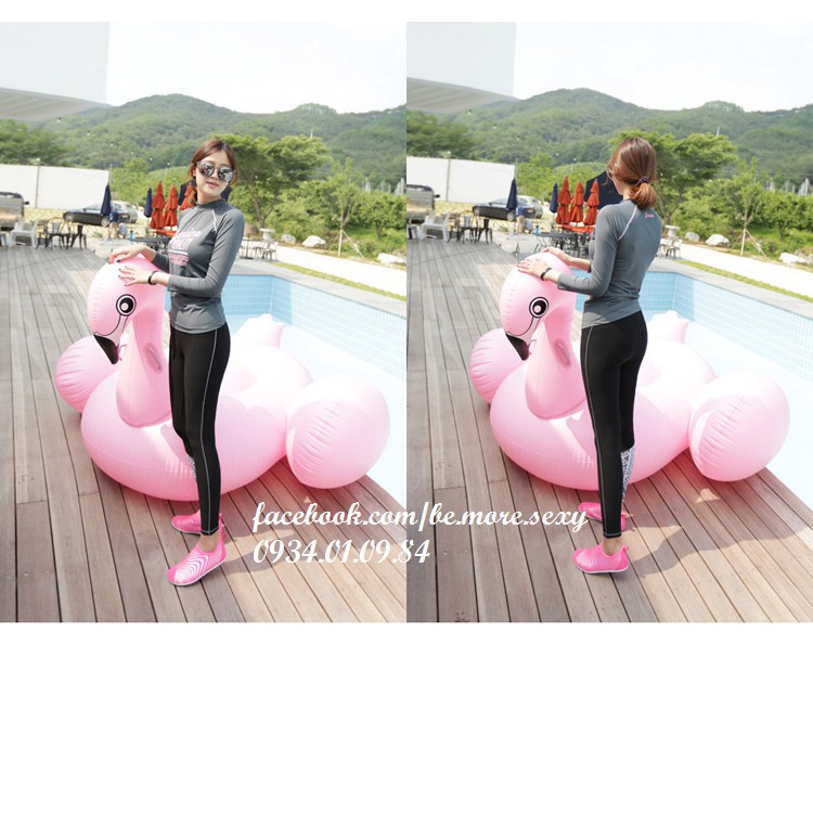 Đồ bơi dài tay Hàn Quốc xám đen | BigBuy360 - bigbuy360.vn