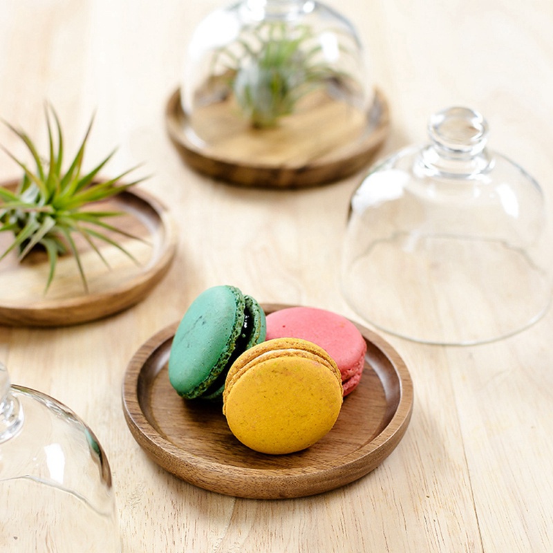 Giá Đỡ Bánh Kem / Acacia Mini Đa Năng Có Nắp Vòm Dành Cho Khách Sạn (4 Cái)
