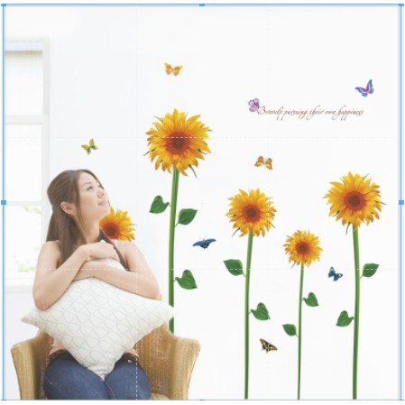 Decal trang trí tường-Hoa Hướng Dương  mẫu mới