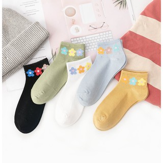 Túi 10 Đôi Tất Hoa Cúc Cổ Ngắn Cực Hot