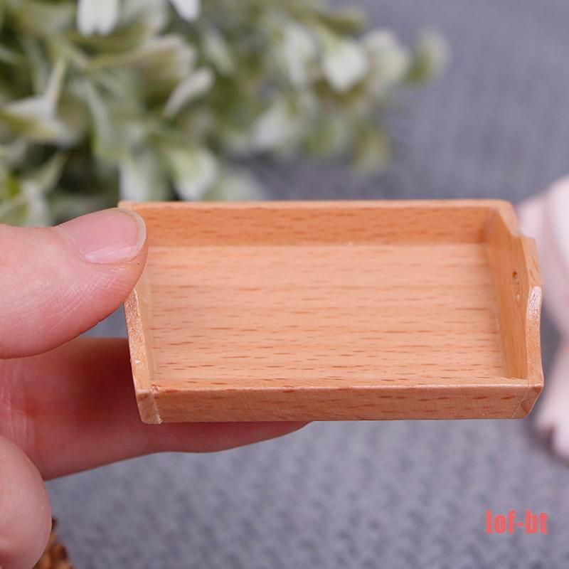 Khay Gỗ Đựng Thức Ăn Cho Búp Bê Tỉ Lệ 1 / 12