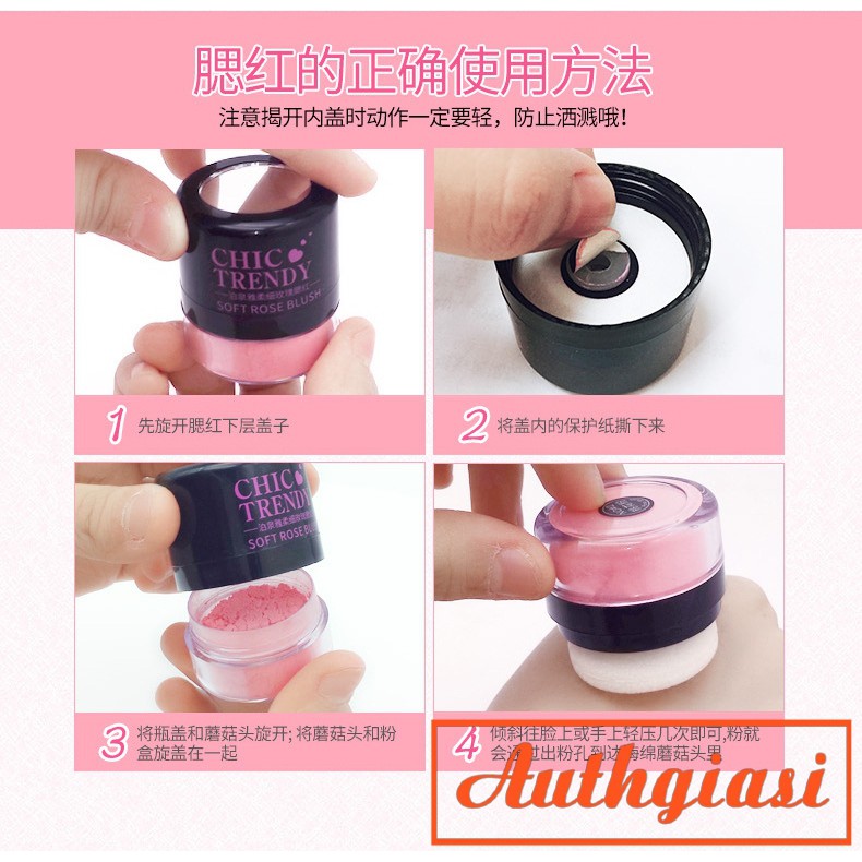 SẴN BÔNG TÁN Phấn má hồng Bioaqua Chic Trendy Soft Rose Blush hạt phấn mịn bền màu | BigBuy360 - bigbuy360.vn