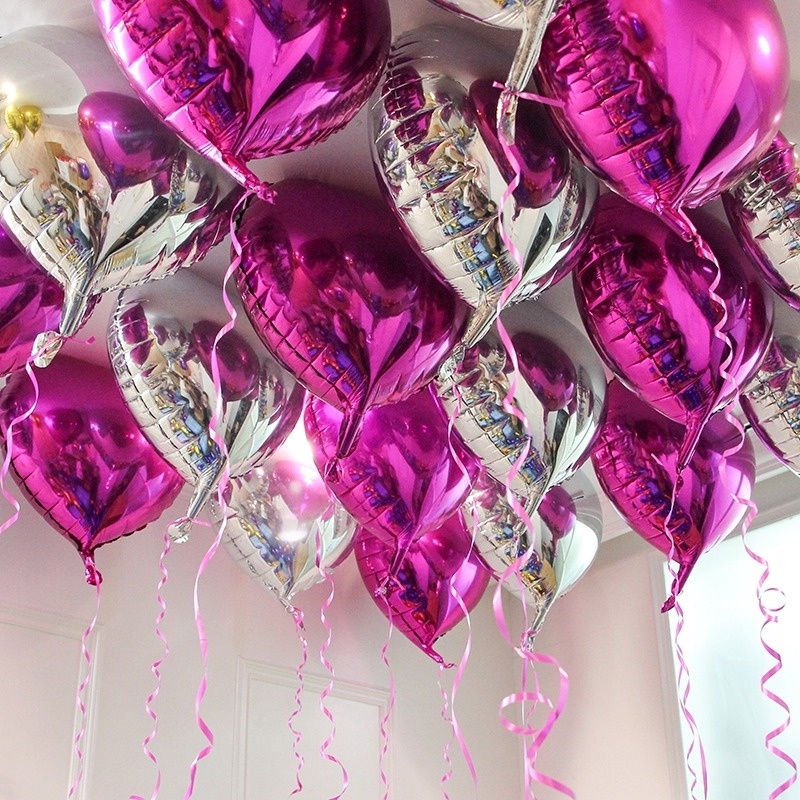 1 Bong Bóng Trái Tim 18 inch Bơm Hơi Trang Trí Tiệc Cưới, Valentine