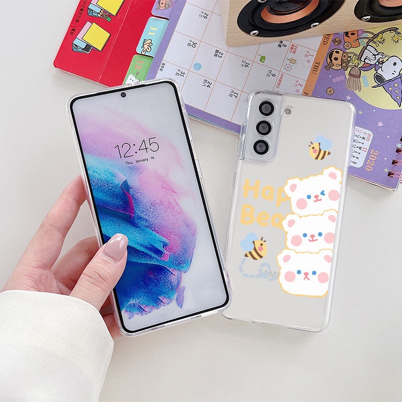 Ốp Điện Thoại Mềm Trong Suốt Hình Gấu Cho Samsung A53 A12 M12 A21s A22 M22 A13 A23 A33 A20s A31 A32 A50 A50s A30s A51 A52 A52s A70 A71 A72 5G