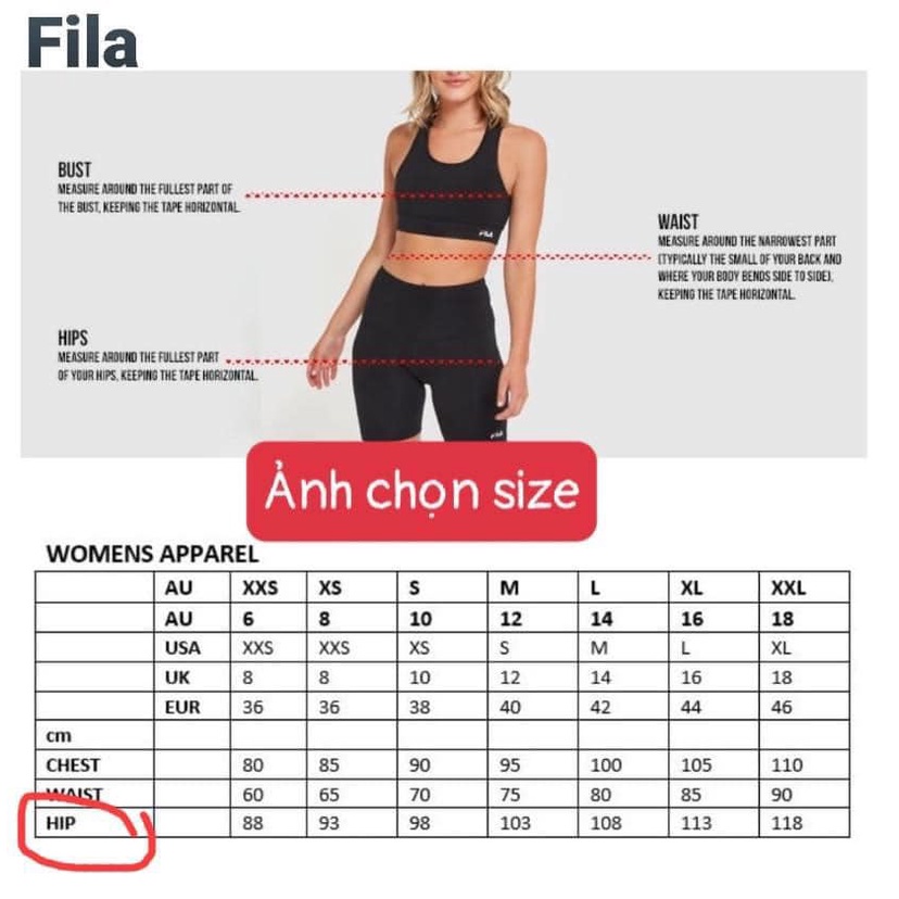 Set 2 Quần Bike Short FILA Size M
