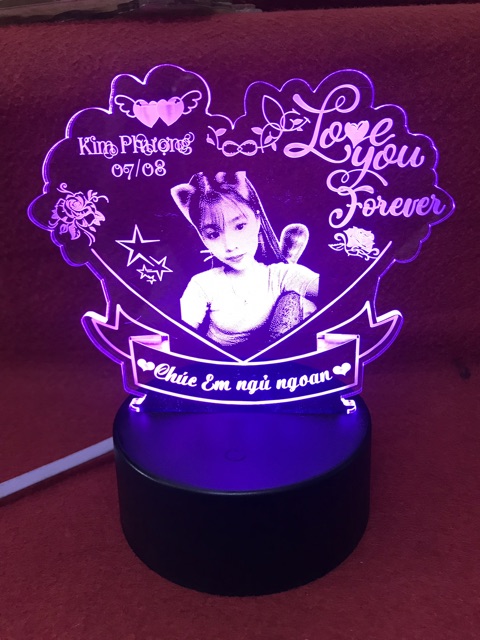 Đèn ngủ 3d Led 16 màu quà tặng theo yêu cầu