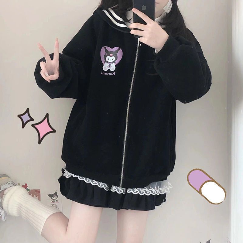 Áo khoác cổ thủy thủ sanrio cinnamon roll kuromi my melody dễ thương bomber cute đáng yêu nữ tính