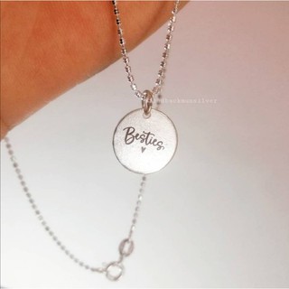 dây chuyền bi bạc Ý tag tròn