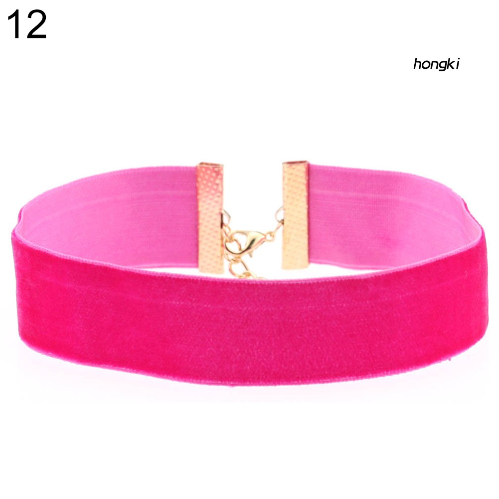 Vòng Cổ Choker Vải Nhung Bản Rộng Phong Cách Gothic Thời Trang Nhiều Màu Sắc Cho Nữ