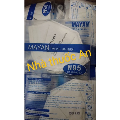 (gói 2 cái XÁM/TRẮNG ) khẩu trang n95 Mayan