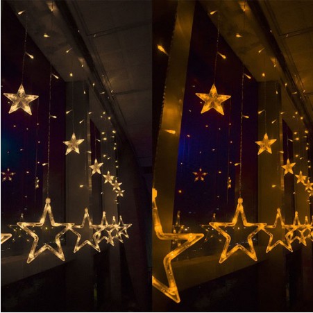 [GIÁ HỦY DIỆT] Set 12 dây đèn led trang trí hình sao dạng mành