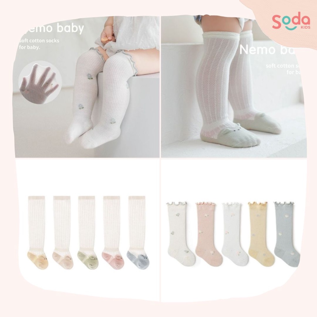Tất lưới cho bé cổ dài Nemo Baby chống muỗi đốt, mềm mại co dãn, có bo chun cho bé hiếu động