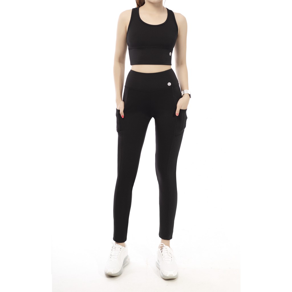 Quần legging nữ để tập gym, yoga, chạy bộ, thể thao BODEE FLEXI màu đen | WebRaoVat - webraovat.net.vn