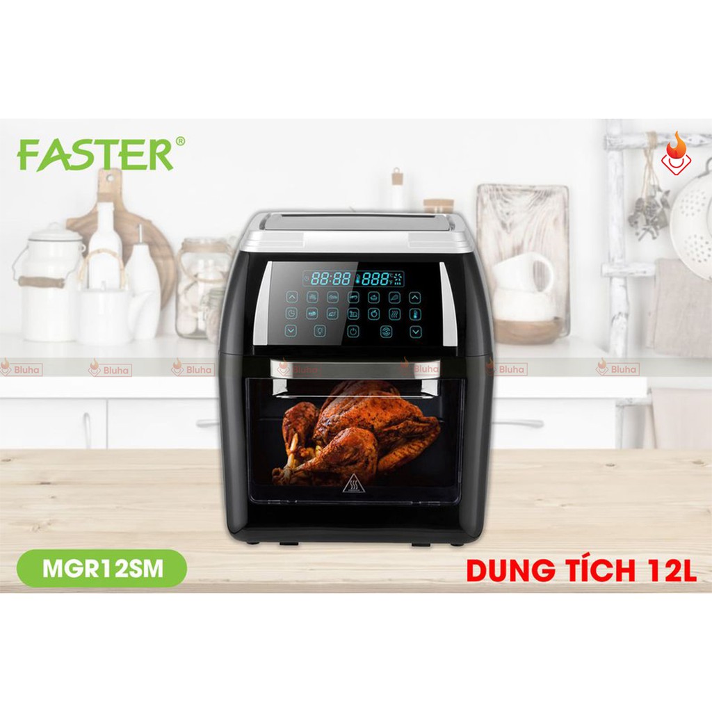 ( Tặng mã giảm giá+quà) Nồi chiên không dầu Faster 12L MGR12SM - dung tích siêu lớn- Hàng chính hãng, BH 1 năm