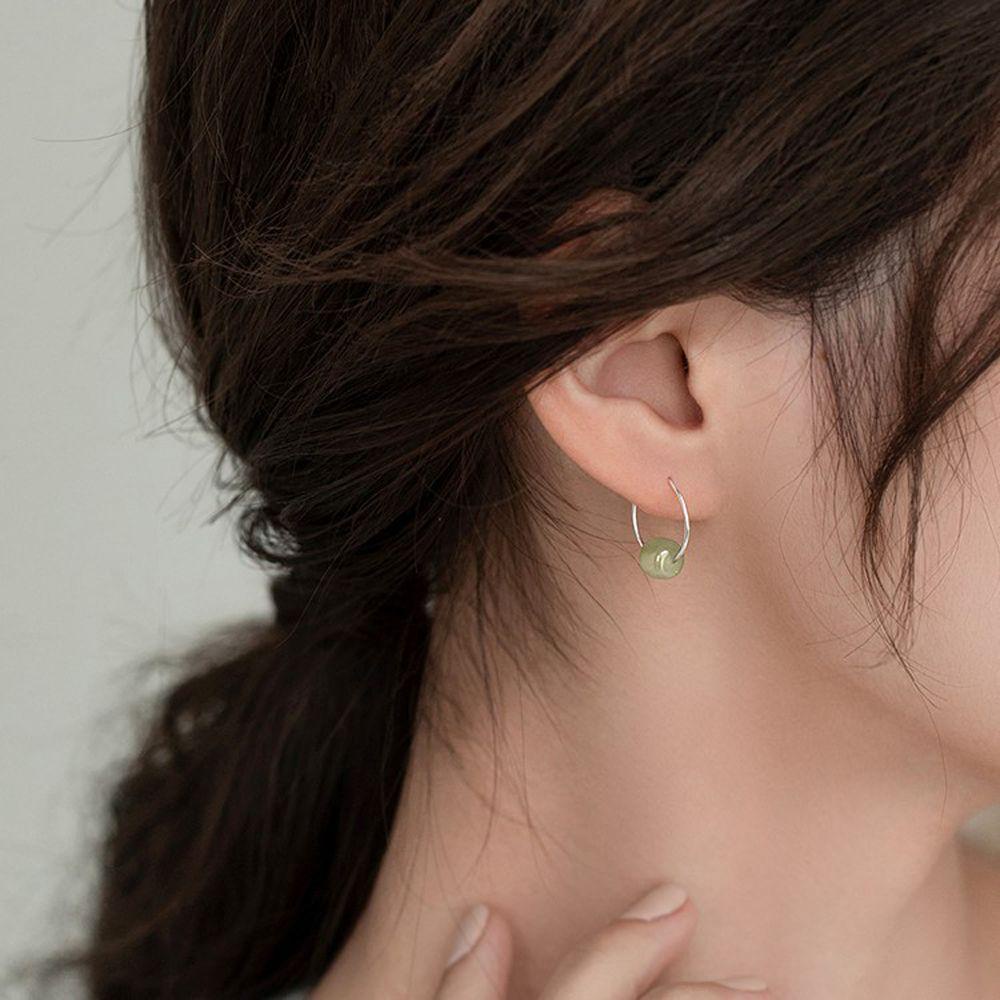 Khuyên Tai Hình Tròn Phong Cách Trung Hoa Đơn Giản Thời Trang Mùa Hè Cho Nữ