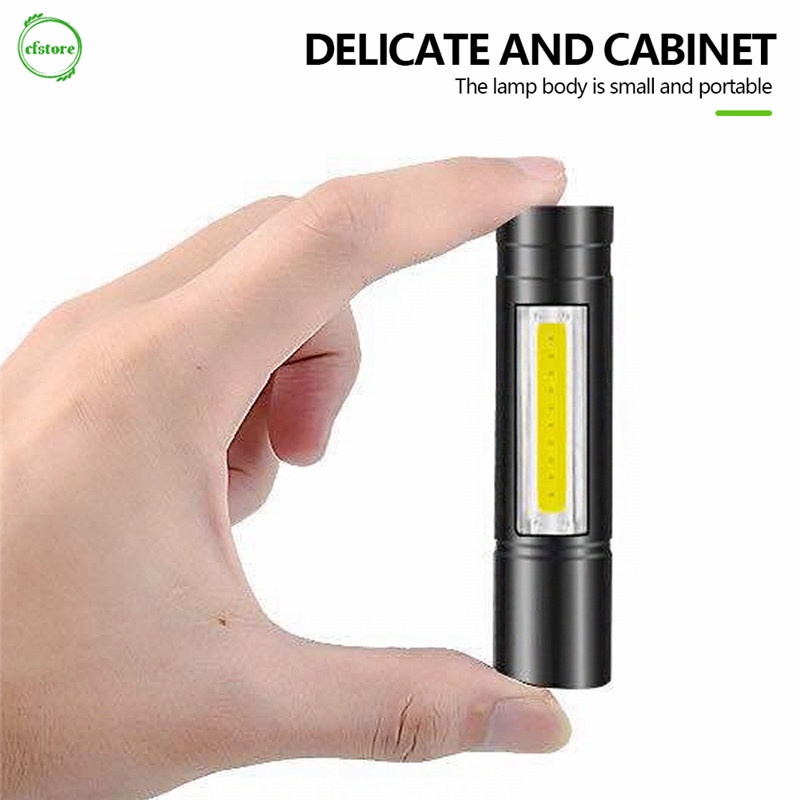 Đèn pin LED mini sạc USB 3 chế độ tiện dụng