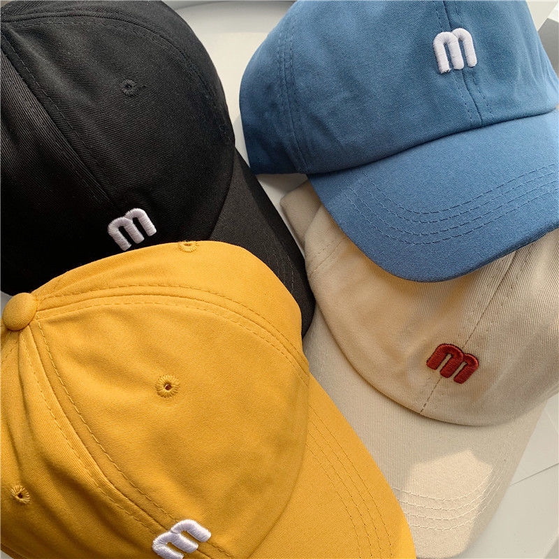Mũ lưỡi trai họa tiết thêu chữ M thời trang 2021 trẻ trung cho nam nữ