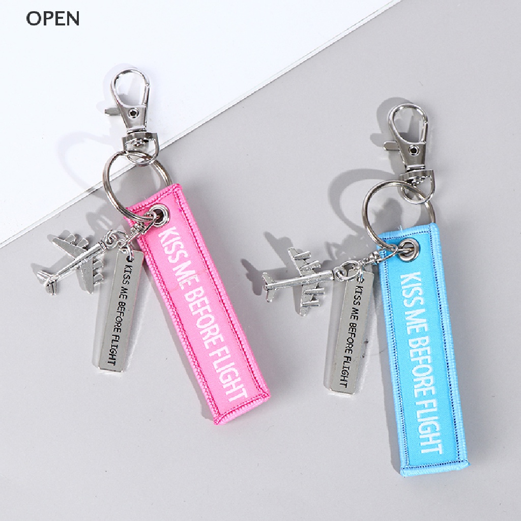 op Flight Keychain Set kiss before flight crew drive safe Aircraft metal carving my