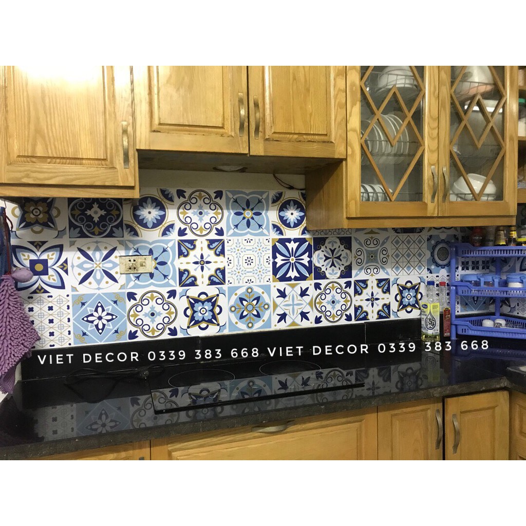 Decal dán bếp - Set 1m dài Decal Gạch Bông họa tiết Đơn giản - Trang trí, Dán tường - Viet Decor | BigBuy360 - bigbuy360.vn