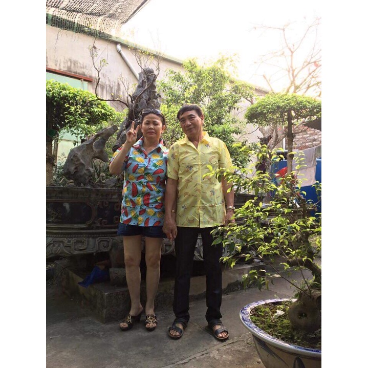 Áo Sơ Mi Nam Nữ Đi Biển Form Rộng Kiểu Unisex Họa Tiết Nhiều Màu Sặc Sỡ Đồng Phục Gia Đình A1E01