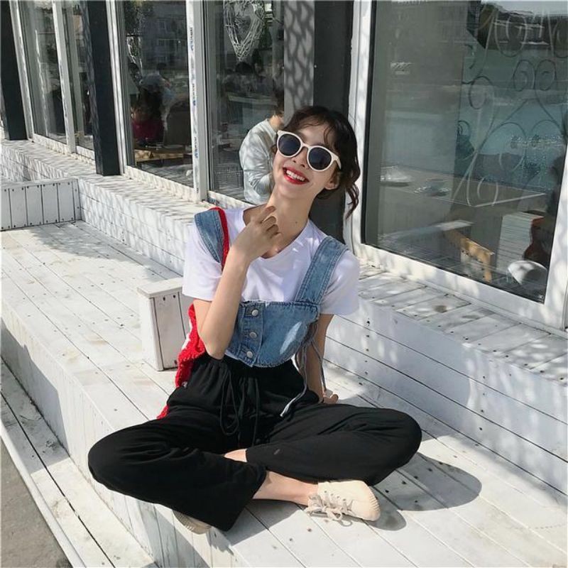 SET ÁO CROP TOP 🚥 ÁO 3 LỖ JEANS