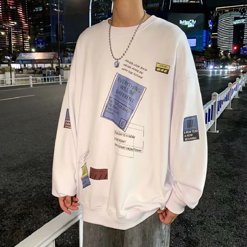 Áo Thun Dáng Rộng Tay Dài In Họa Tiết Thời Trang Sành Điệu Cho Nam | BigBuy360 - bigbuy360.vn