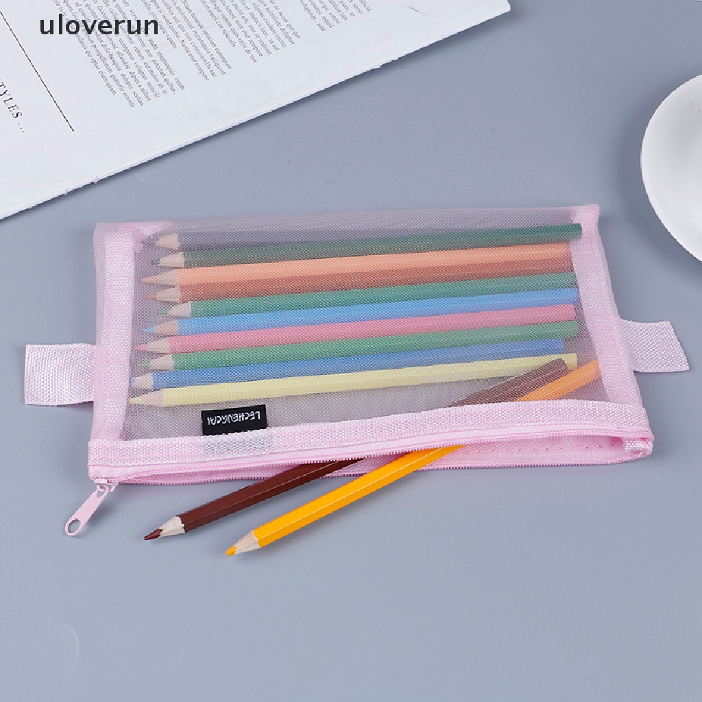 1 Túi Lưới Trong Suốt Đựng Bút Tiện Lợi Khi Đi Du Lịch