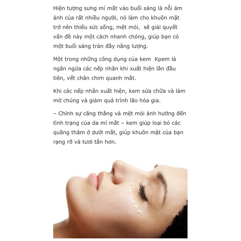 KEM CẢI THIỆN VẾT CHÂN CHIM, NẾP NHĂN MẮT KPEM