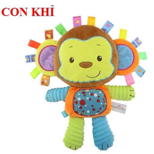 Đồ chơi chút chít/ Thú bông đa giác quan phát âm thanh Happy Monkey