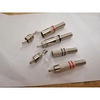 1 cặp Jack RCA hoa sen-AV đực 2 màu đỏ-đen
