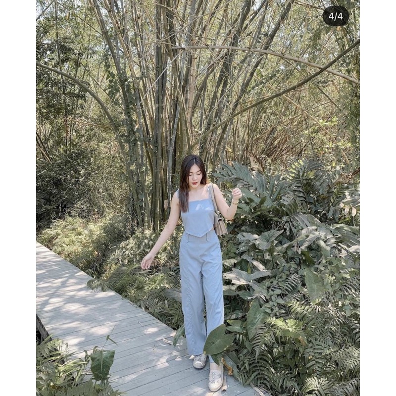 SET ÁO XANH 2D CROP QUẦN SUÔNG | BigBuy360 - bigbuy360.vn