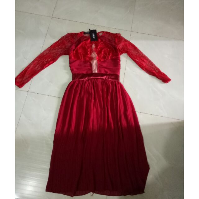 Đầm maxi ren phối von