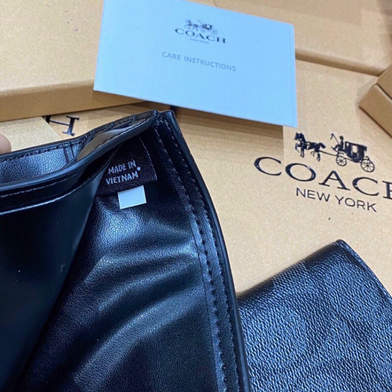 Ví ngắn C0ACH nam da thật