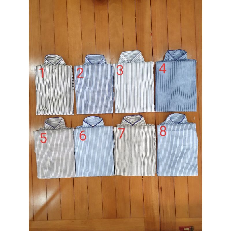 Bộ kẻ pijama cộc tay dành cho nam trung niên và ông già