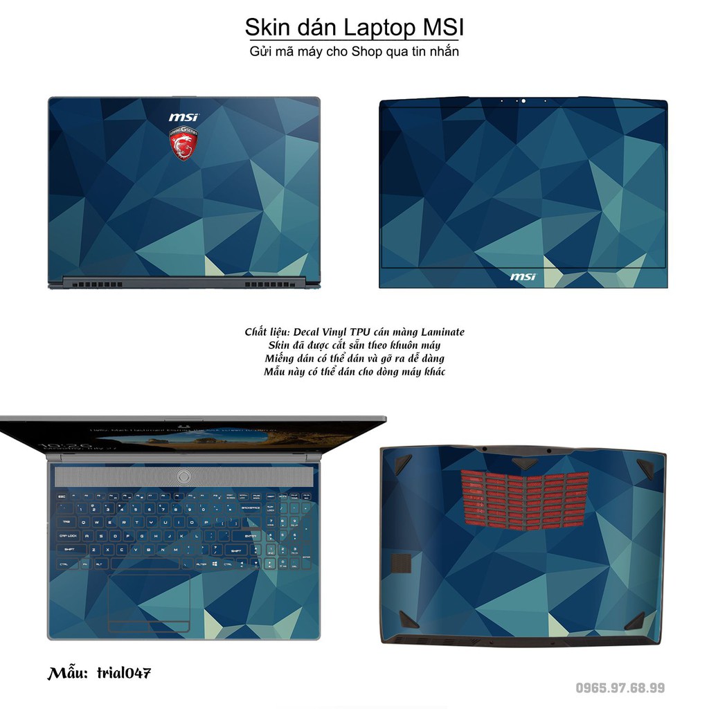 Skin dán Laptop MSI in hình Đa giác _nhiều mẫu 8 (inbox mã máy cho Shop)