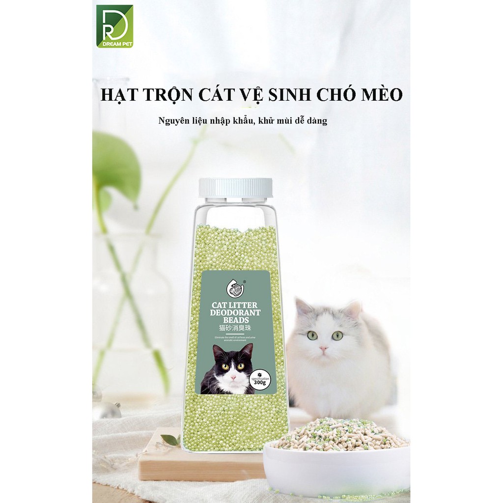 HẠT KHỬ MÙI CÁT VỆ SINH CHÓ MÈO - DIỆT KHUẨN CÁT MÈO CAO CẤP 300G Dreampet