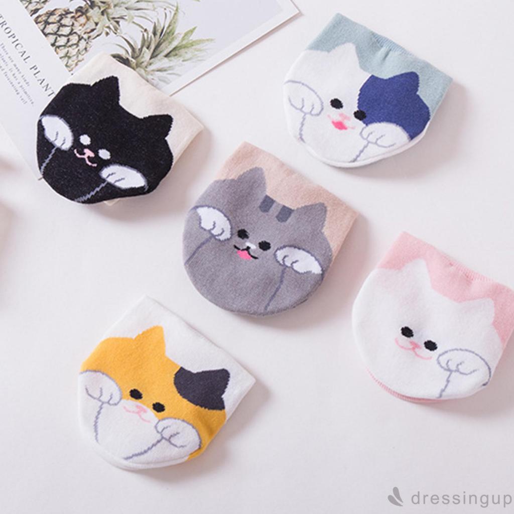 Vớ Phẳng Tàng Hình Mềm Mại Chống Trượt In Hình Mèo Hoạt Hình Cho Nữ