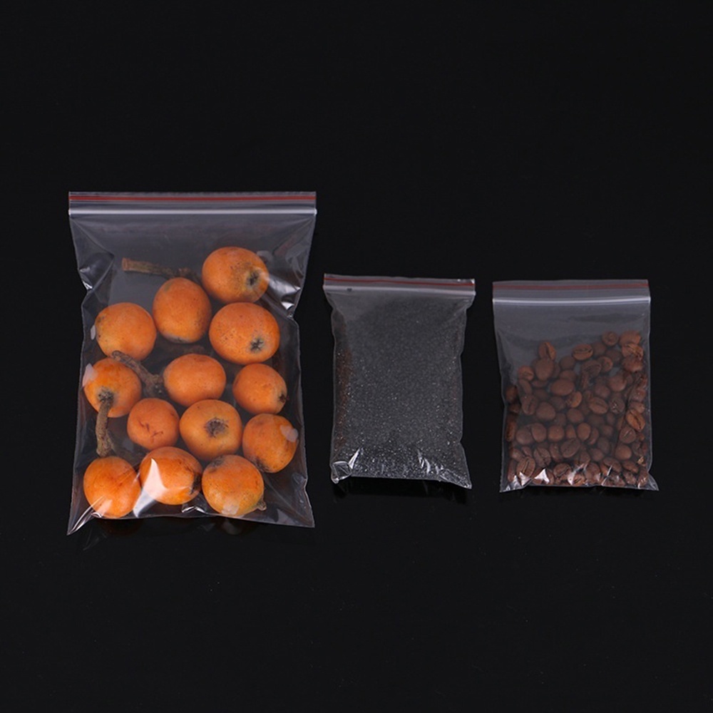 Set 100 túi nhựa pe trong suốt mini có khóa zip dùng đựng trang sức tiện dụng
