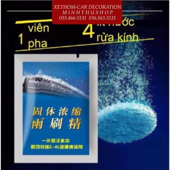 Viên sủi rửa kính xe hơi - Siêu đậm đặc 1 viên sủi hòa tan với 4 lít nước.