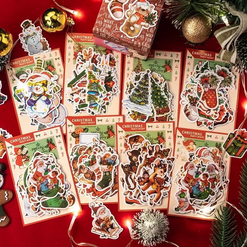 Mr.Paper 8 kiểu 30 chiếc / gói Hình dán Giáng sinh dễ thương người tuyết bánh gừng Người đàn ông Santa nai sừng tấm sáng tạo tài khoản cắt dán tài khoản tự làm nhãn dán văn phòng phẩm trang trí