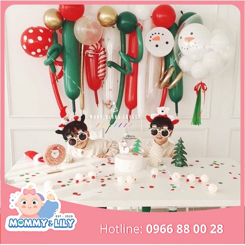 Set bóng trang trí Noel/Giáng sinh phong cách Hàn Quốc