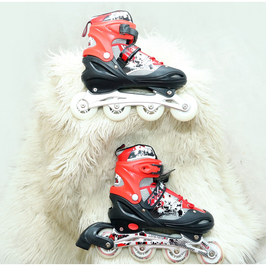Combo bộ Giày Patin Long Feng 906 và Bộ 3 Bảo Vệ - Bánh Xe Có Phát Sáng - Đủ Size Từ