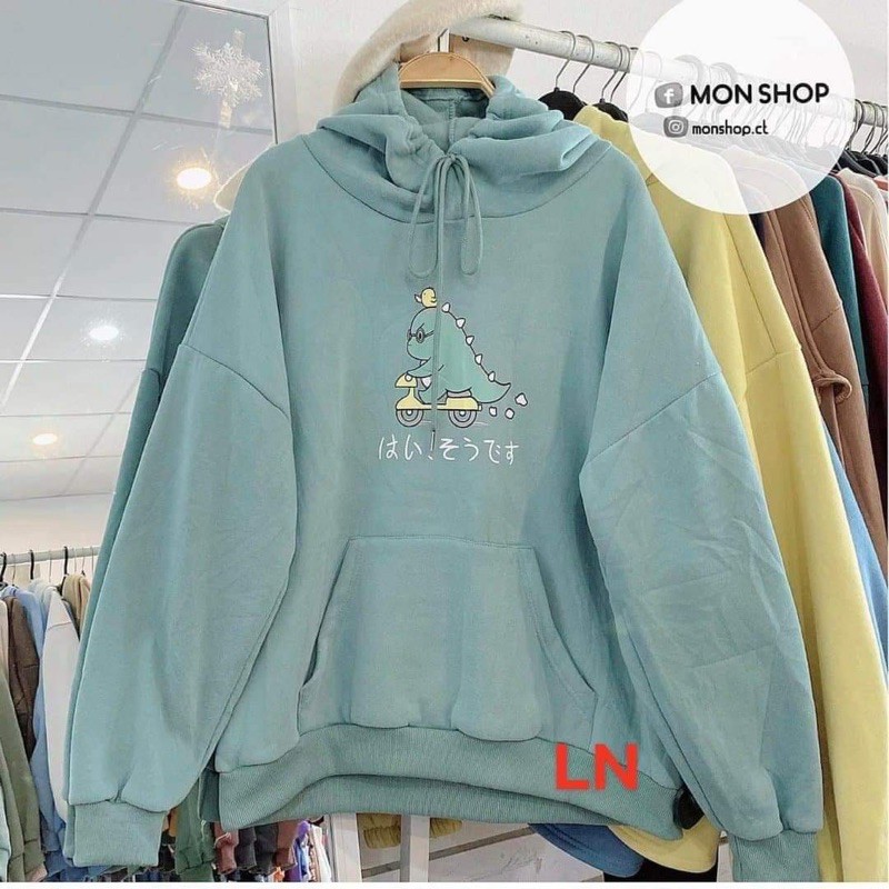 Áo hoodie khủng long đạp xe LN11